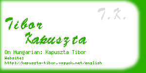 tibor kapuszta business card